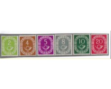 1951 - LOTTO/3759 - GERMANIA FEDERALE - CORNO DI POSTA 6v.