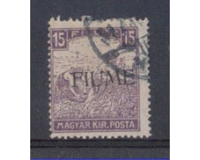 1918 - LOTTO/4106 - FIUME - 15 FILLER VIOLETTO MIETITORI 1918 - LOTTO/4106 - FIUME - 15 FILLER VIOLETTO MIETITORI