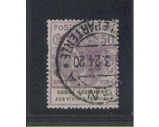 1924 - LOTTO/REGSS28U - REGNO - 50c. CASSA ASS. SOCIALI - USATO