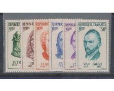 1956 - LOTTO/4522 - FRANCIA - UOMINI ILLUSTRI 6v. 1956 - LOTTO/4522 - FRANCIA - UOMINI ILLUSTRI 6v.
