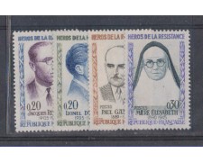 1961 - LOTTO/4534 - FRANCIA - EROI RESISTENZA 4v. 1961 - LOTTO/4534 - FRANCIA - EROI RESISTENZA 4v.