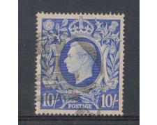 1942 - LOTTO/4875 - GRAN BRETAGNA - 10 Sc. AZZURRO - USATO