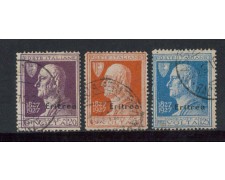 1927 - LOTTO/ERIT122CPU - ERITREA - A. VOLTA 3v. - USATI 1927 - LOTTO/ERIT122CPU - ERITREA - A. VOLTA 3v. - USATI