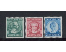 GERMANIA - WURTTEMBERG - 1949 - LOTTO/5572 - GOETHE BICENTENARIO GERMANIA - WURTTEMBERG - 1949 - LOTTO/5572 - GOETHE BICENTENARIO