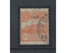 1905 - LOTTO/5677 - S. MARINO - 15 SU 20c. ARANCIO USATO