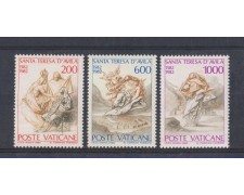 1982 - LOTTO/5813 - VATICANO - S.TERESA D'AVILA 3v. 1982 - LOTTO/5813 - VATICANO - S.TERESA D'AVILA 3v.