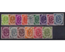 1951 - LOTTO/964 -  GERMANIA FEDERALE - CORNO DI POSTA CPL. - USATI