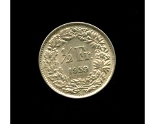 1959 - LOTTO/M15792 - SVIZZERA - 1/2 FRANCO ARGENTO
