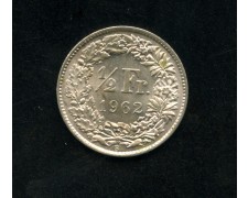 1962 - LOTTO/M15795 - SVIZZERA - 1/2 FRANCO ARGENTO