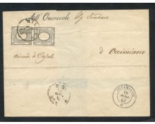 1863 - REGNO - LOTTO/30278 - 1 Cent. PER LE STAMPE - COPPIA SU BUSTA 1863 - REGNO - LOTTO/30278 - 1 Cent. PER LE STAMPE - COPPIA SU BUSTA