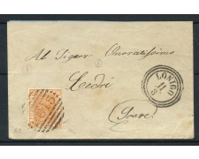 1878 - REGNO - 20c. OCRA ARANCIO BUSTA DA LONIGO A SOAVE - LOTTO/30292 1878 - REGNO - 20c. OCRA ARANCIO BUSTA DA LONIGO A SOAVE - LOTTO/30292