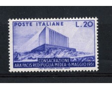 1951 - REPUBBLICA - 20 LIRE ARA PACIS - NUOVO - LOTTO/30315