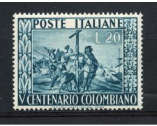 1951 - REPUBBLICA - 5° CENTENARIO DI CRISTOFORO COLOMBO - NUOVO - LOTTO/30319