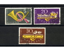 1949 - SVIZZERA - LOTTO/41699 - CENTENARIO DELLE POSTE 3v. - USATI 1949 - SVIZZERA - LOTTO/41699 - CENTENARIO DELLE POSTE 3v. - USATI