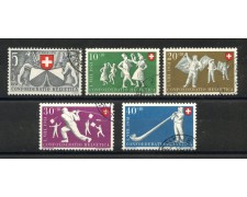 1951 - SVIZZERA - LOTTO/41704 - PRO PATRIA 5v. - USATI 1951 - SVIZZERA - LOTTO/41704 - PRO PATRIA 5v. - USATI