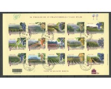 2012 - REPUBBLICA - MADE INTALY 19° SERIE  IL VINO FOGLIETTO USATO - LOTTO/32790