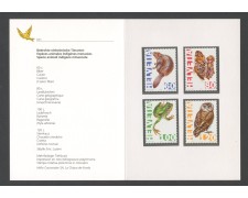 1995 - SVIZZERA - LOTTO/43475F - ANIMALI IN PERICOLO 4v . NUOVI - FOLDER 1995 - SVIZZERA - LOTTO/43475F - ANIMALI IN PERICOLO 4v . NUOVI - FOLDER