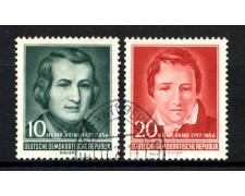 1956 - GERMANIA DDR - HEINRICH HEINE 2v. - USATI - LOTTO/36107 1956 - GERMANIA DDR - HEINRICH HEINE 2v. - USATI - LOTTO/36107