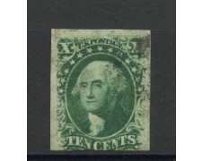 1855 - STATI UNITI - LOTTO/41512 - 10 CENT. VERDE G.WASHINGTON - USATO 1855 - STATI UNITI - LOTTO/41512 - 10 CENT. VERDE G.WASHINGTON - USATO