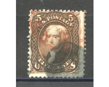 1861/62 - STATI UNITI - LOTTO/40814 - 5 Cent. BRUNO T. JEFFERSON - USATO 1861/62 - STATI UNITI - LOTTO/40814 - 5 Cent. BRUNO T. JEFFERSON - USATO