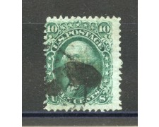 1867 - STATI UNITI - LOTTO/40818 - 10 Cent. VERDE CON GRIGLIA G.WASHINGTON - USATO 1867 - STATI UNITI - LOTTO/40818 - 10 Cent. VERDE CON GRIGLIA G.WASHINGTON - USATO