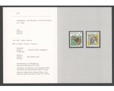1992 - SVIZZERA - LOTTO/43435F - ANIMALI 2v. NUOVI SU FOLDER DELLE POSTE 1992 - SVIZZERA - LOTTO/43435F - ANIMALI 2v. NUOVI SU FOLDER DELLE POSTE