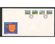 1990 - JERSEY - LOTTO/41774 - VEDUTE 4v. - BUSTA FDC 1990 - JERSEY - LOTTO/41774 - VEDUTE 4v. - BUSTA FDC