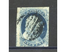 1851/56 - STATI UNITI - LOTTO/40796 - 1 Cent. AZZURRO SCURO B.FRANKLIN - USATO 1851/56 - STATI UNITI - LOTTO/40796 - 1 Cent. AZZURRO SCURO B.FRANKLIN - USATO
