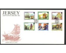 1992 - JERSEY - LOTTO/41507 - VITE AVVENTUROSE 6v. - BUSTA FDC 1992 - JERSEY - LOTTO/41507 - VITE AVVENTUROSE 6v. - BUSTA FDC
