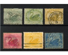 AUSTRALIA OCCIDENTALE - LOTTO/42875 - 6 FRANCOBOLLI SERIE CIGNI - USATI AUSTRALIA OCCIDENTALE - LOTTO/42875 - 6 FRANCOBOLLI SERIE CIGNI - USATI