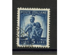 1945 - REPUBBLICA - LOTTO/40302 - 5 Lire DEMOCRATICA FILIGRANA ND - USATO 1945 - REPUBBLICA - LOTTO/40302 - 5 Lire DEMOCRATICA FILIGRANA ND - USATO