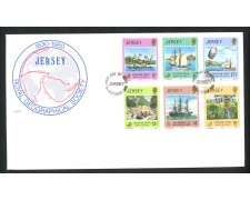 1980 - JERSEY - LOTTO/41787 - BRIGANTINO EYE OF THE WIND 6v. - BUSTA FDC 1980 - JERSEY - LOTTO/41787 - BRIGANTINO EYE OF THE WIND 6v. - BUSTA FDC