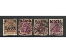 1921 - GERMANIA - LOTTO/42276 - SOPRASTAMPATI 4v. - USATI 1921 - GERMANIA - LOTTO/42276 - SOPRASTAMPATI 4v. - USATI