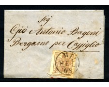 1858 - LOMBARDO VENETO - LOTTO/41034 - 30 CENTESIMI SU PIEGHEVOLE DA MILANO A CASSIGLIO 1858 - LOMBARDO VENETO - LOTTO/41034 - 30 CENTESIMI SU PIEGHEVOLE DA MILANO A CASSIGLIO