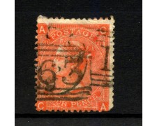 1862  -  GRAN BRETAGNA -  LOTTO/42891 - 4p. ARANCIO - USATO