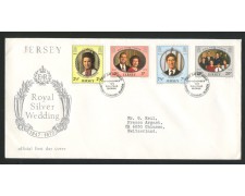 1972 - JERSEY - LOTTO/41803 - NOZZE D'ARGENTO 4v. - BUSTA FDC 1972 - JERSEY - LOTTO/41803 - NOZZE D'ARGENTO 4v. - BUSTA FDC