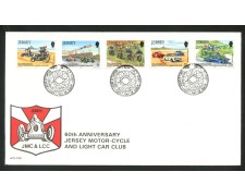1980 - JERSEY - LOTTO/41805 - CLUB AUTO E MOTO 5v. - BUSTA FDC 1980 - JERSEY - LOTTO/41805 - CLUB AUTO E MOTO 5v. - BUSTA FDC