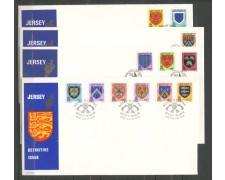 1981/1988 - JERSEY - LOTTO/41807 - STEMMI 4 BUSTE FDC 1981/1988 - JERSEY - LOTTO/41807 - STEMMI 4 BUSTE FDC