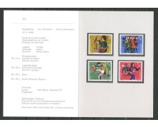 1990 - SVIZZERA - LOTTO/43420F - PRO JUVENTUTE 4v. NUOVI SU FOLDER DELLE POSTE 1990 - SVIZZERA - LOTTO/43420F - PRO JUVENTUTE 4v. NUOVI SU FOLDER DELLE POSTE