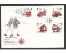 1991 - ISOLA DI MAN - LOTTO/41810 - VEICOLI ANTINCENDIO 5v. - BUSTA FDC 1991 - ISOLA DI MAN - LOTTO/41810 - VEICOLI ANTINCENDIO 5v. - BUSTA FDC