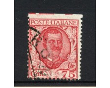 1926 - REGNO - LOTTO/47465 - 75 CENTESIMI FLOREALE USATO VARIETA' 1926 - REGNO - LOTTO/47465 - 75 CENTESIMI FLOREALE USATO VARIETA'
