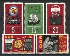 1966 - GERMANIA DDR - PARTITO SOCIALISTA 5v. - NUOVI - LOTTO/36211 1966 - GERMANIA DDR - PARTITO SOCIALISTA 5v. - NUOVI - LOTTO/36211