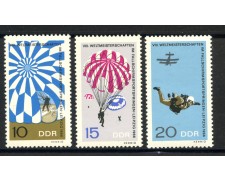 1966 - GERMANIA DDR - PARACADUTISMO 3v. - NUOVI - LOTTO/36216 1966 - GERMANIA DDR - PARACADUTISMO 3v. - NUOVI - LOTTO/36216