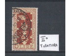 1949 - LOTTO/6070U - REPUBBLICA - 5 LIRE BIENNALE II° TIRATURA
