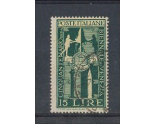1949 - LOTTO/6071U - REPUBBLICA - 15 LIRE BIENNALE DI VENEZIA US