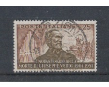 1951 - LOTTO/6164U - REPUBBLICA - 25 LIRE GIUSEPPE VERDI USATO