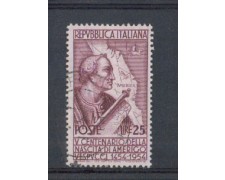 1954 - LOTTO/6248U - REPUBBLICA - 25 L. AMERIGO VESPUCCI USATO