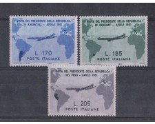 1961 - LOTTO/6385 - REPUBBLICA - VISITA GRONCHI 3v. 1961 - LOTTO/6385 - REPUBBLICA - VISITA GRONCHI 3v.