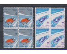 1966 - LOTTO/6446Q - REPUBBLICA - MONDIALI DI BOB QUARTINE 1966 - LOTTO/6446Q - REPUBBLICA - MONDIALI DI BOB QUARTINE