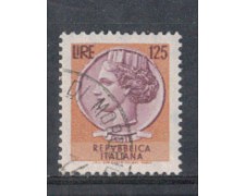 1974 - LOTTO/6595U - REPUBBLICA - 125 L. SIRACUSANA USATO 1974 - LOTTO/6595U - REPUBBLICA - 125 L. SIRACUSANA USATO